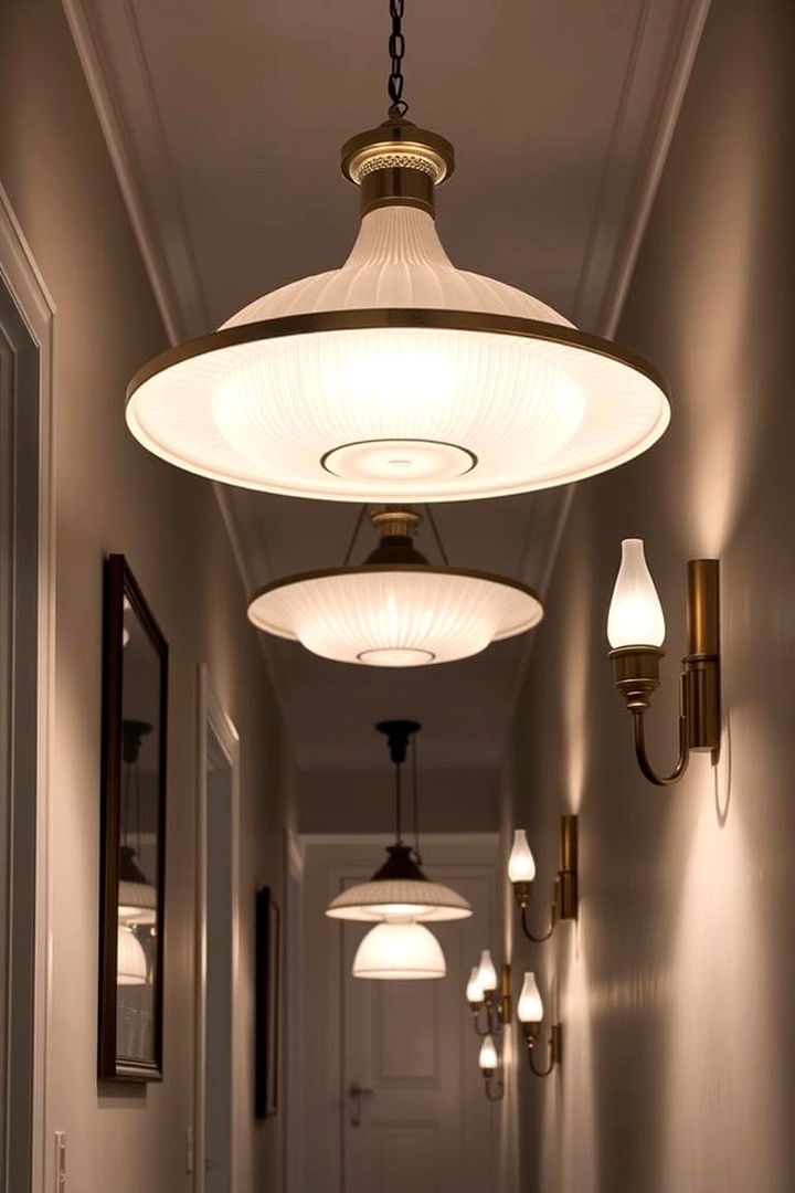 Unique Light Fixtures as Artistic Highlights - 22 Narrow Hallway Ideas