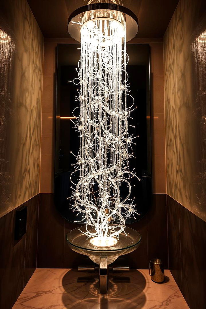 Unique Lighting Sculptures - 22 Restaurant Bathroom Ideas