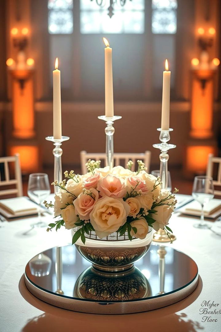Unique Mirror Bases - 22 Wedding Centerpiece Ideas