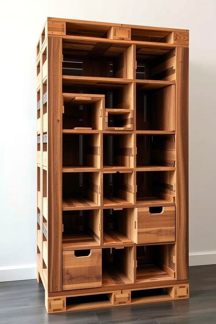 Unique Pallet Storage Unit - 22 Pallet Furniture Ideas
