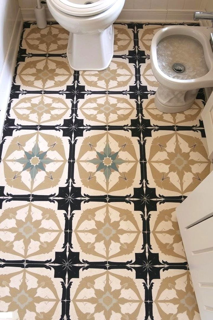 Unique Patterned Floor Designs - 22 Art Deco Bathroom Ideas