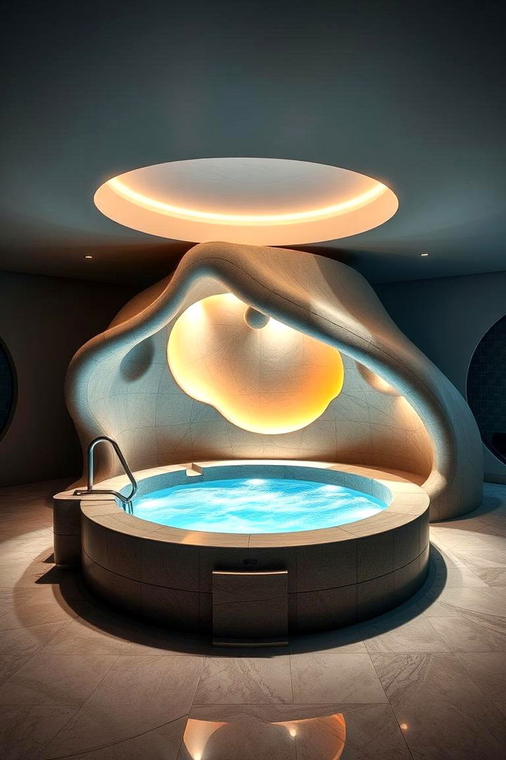Unique Sculptural Architecture in Hot Tub Design - 22 Sunken Hot Tub Ideas