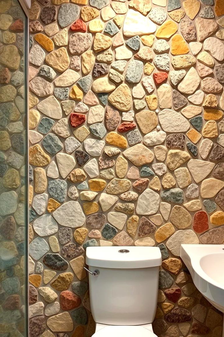 Unique Stone Mosaic Patterns - 22 Stone Bathroom Ideas