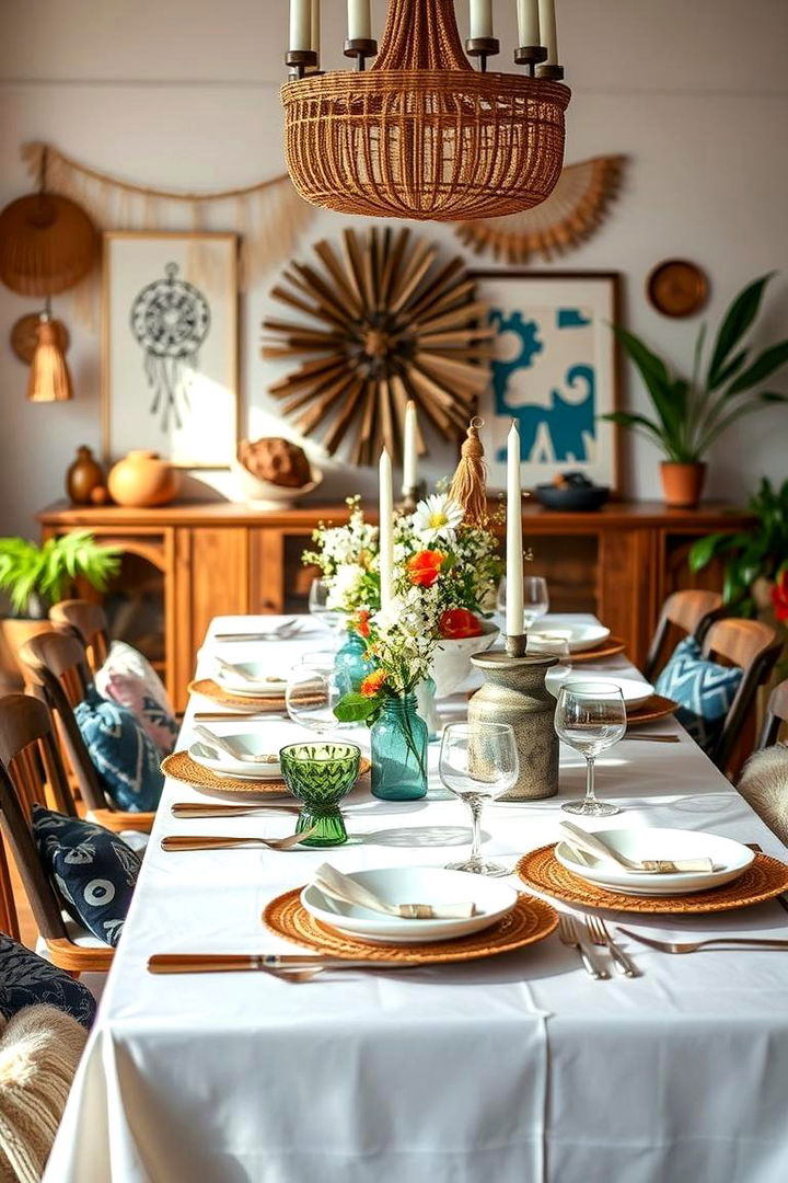 Unique Table Settings and Decor - 22 Colorful Boho Living Room Ideas