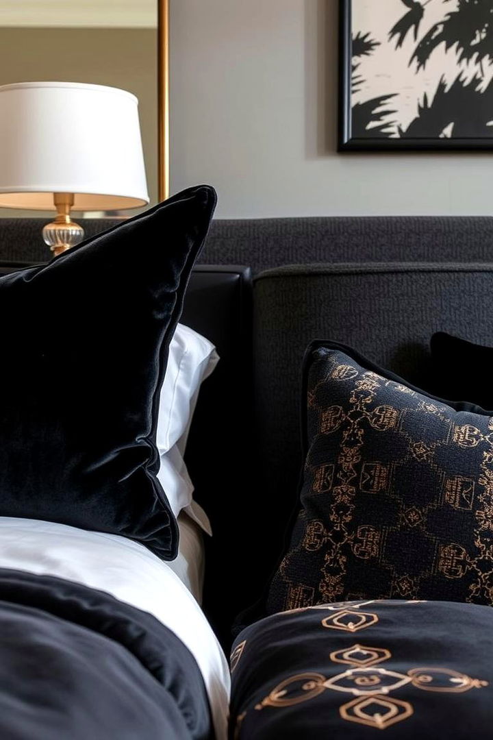 Unique Upholstery Choices - 22 Black and Gold Bedroom Ideas