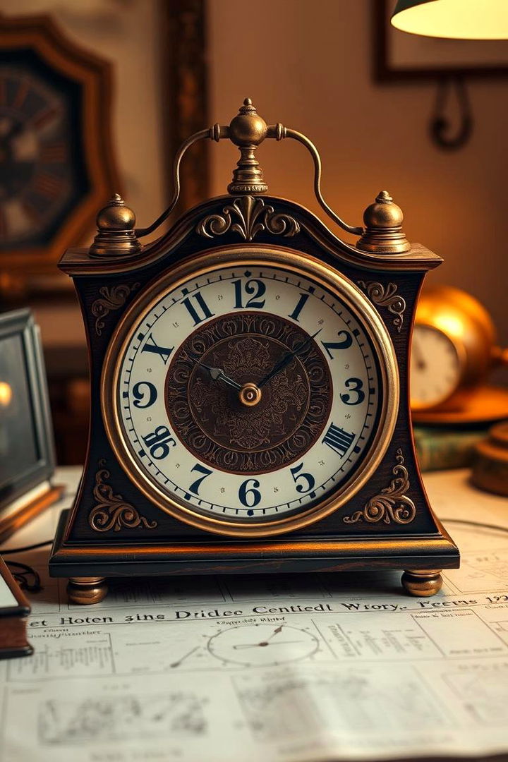 Unique Vintage Clock - 22 Desk Decor Ideas