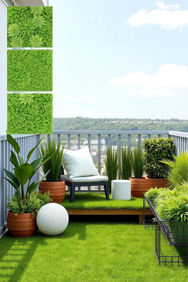 Unlimited Design Customization - 22 Artificial Grass Balcony Design