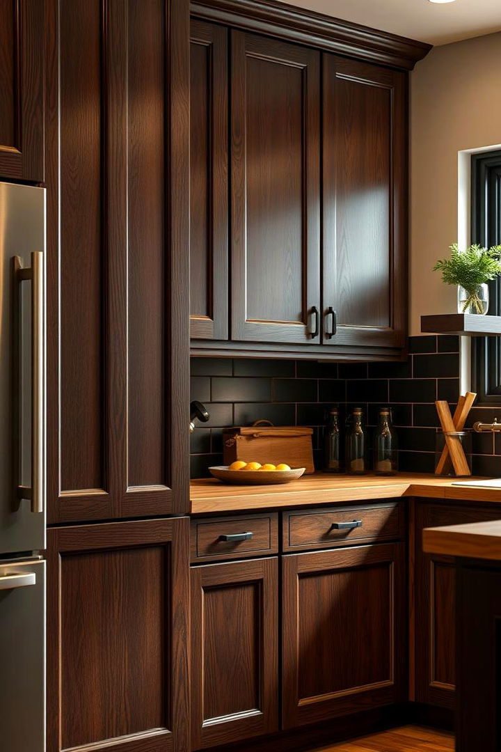 Unmatched Durability - 22 Dark Wood Kitchen Cabinets