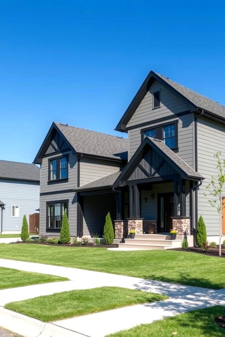Unparalleled Curb Appeal - 22 Grey House With Black Trim