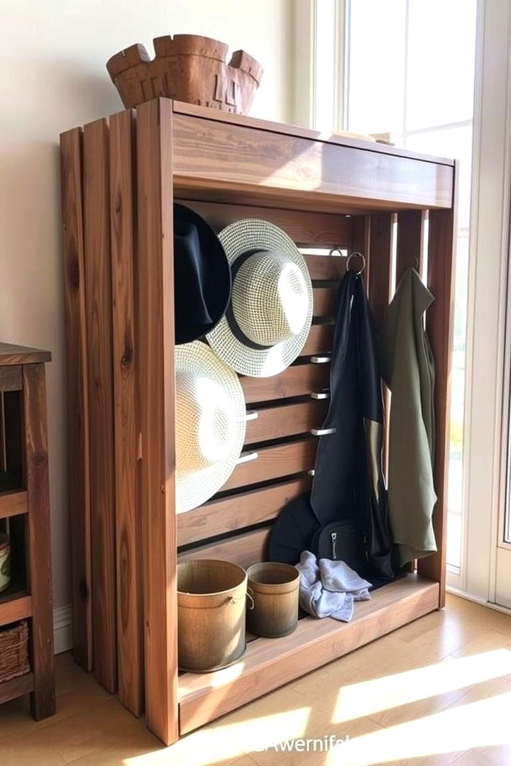 Upcycled Crate Hat Rack - 22 Hat Rack Ideas