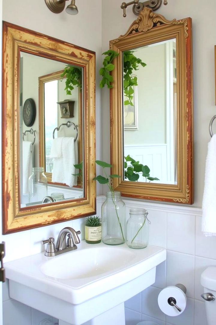 Upcycled Decorative Elements - 22 Small Green Bathroom Ideas