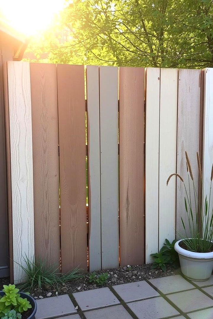 Upcycled Door Panel Fence - 22 Cheap Privacy Fence Ideas