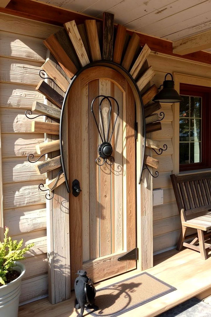 Upcycled Front Door Sculptures - 22 Spring Front Door Decor Ideas