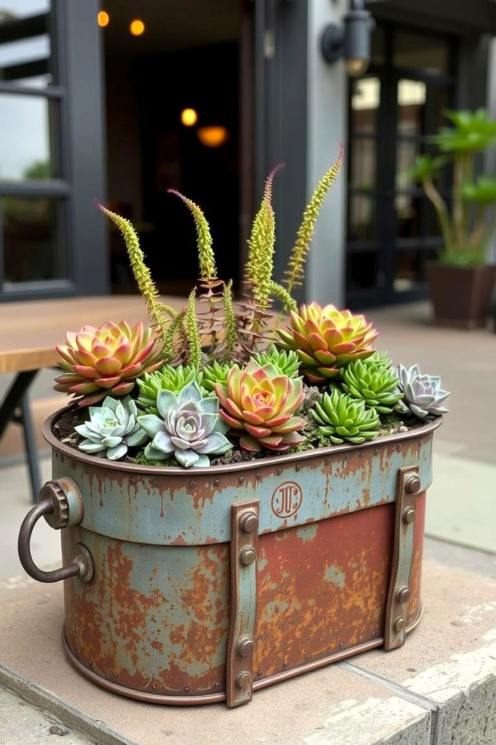 Upcycled Industrial Containers - 22 Outdoor Succulent Container Ideas