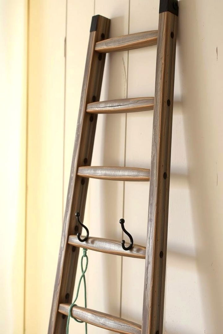 Upcycled Ladder Hat Rack - 22 Hat Rack Ideas