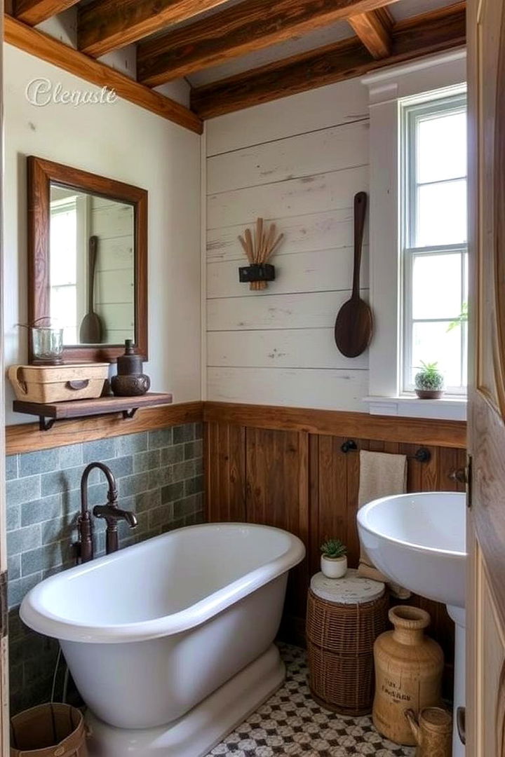 Upcycled Materials and Accessories - 22 Barndominium Bathroom Ideas