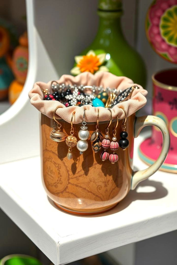 Upcycled Mug Storage - 22 Earring Storage Ideas