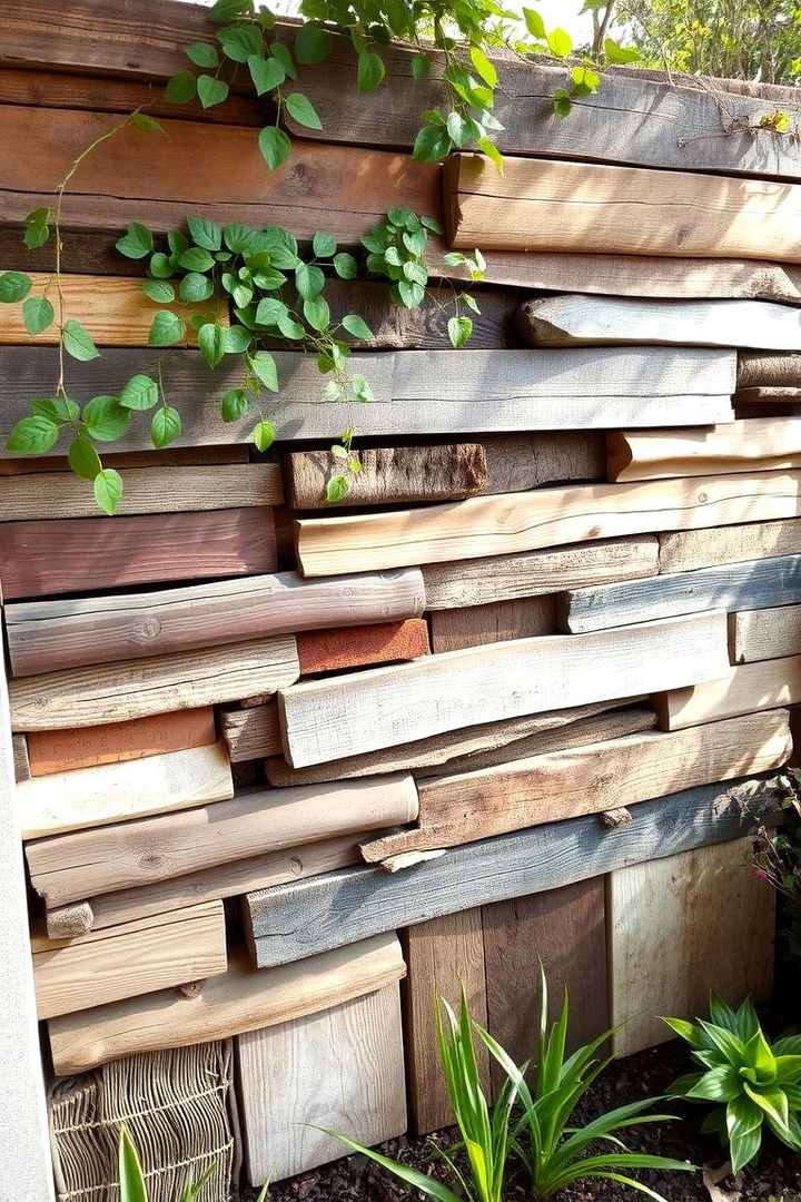 Upcycled Recycled Garden Wall - 22 Garden Wall Ideas