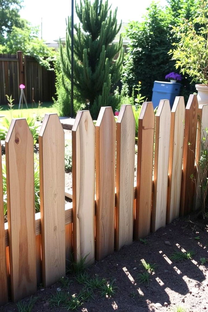 Upcycled Wood Fence Segments - 22 Recycled Garden Edging Ideas