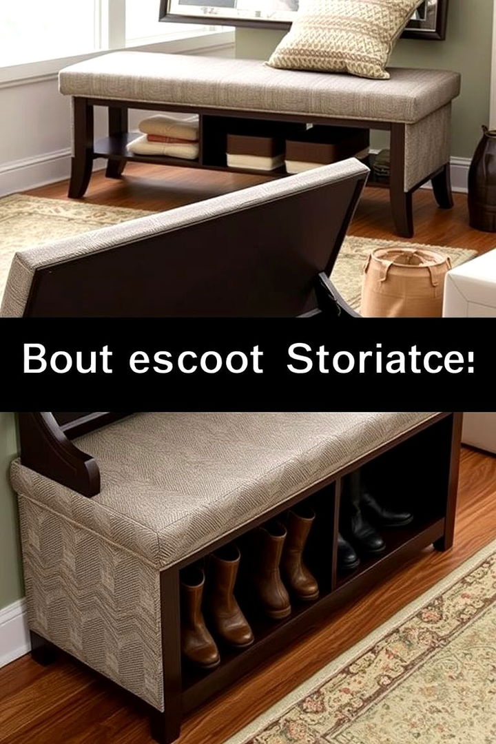 Upholstered Boot Storage Benches - 22 Boot Room Ideas