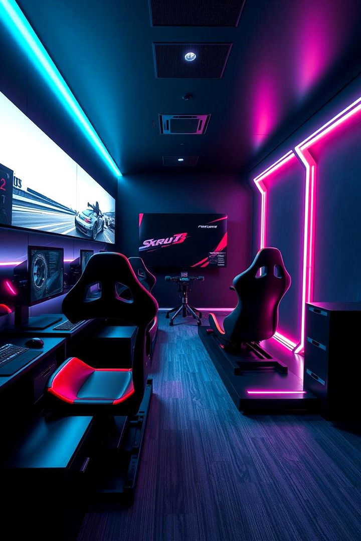 Upscale Racing Simulator Studio - 22 Luxury Game Room Ideas