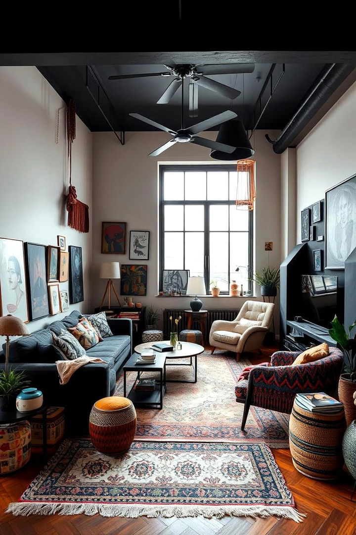 Urban Bohemian Vibes - 22 Black Living Room Ideas