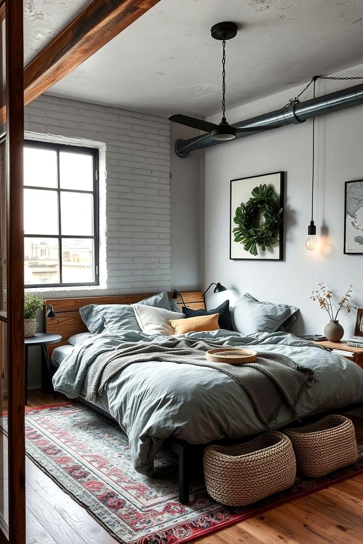 Urban Boho with Industrial Touch - 22 Grey Boho Bedroom Ideas