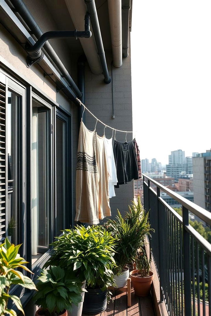 Urban Chic Clothesline Installation - 22 Outdoor Clothesline Ideas