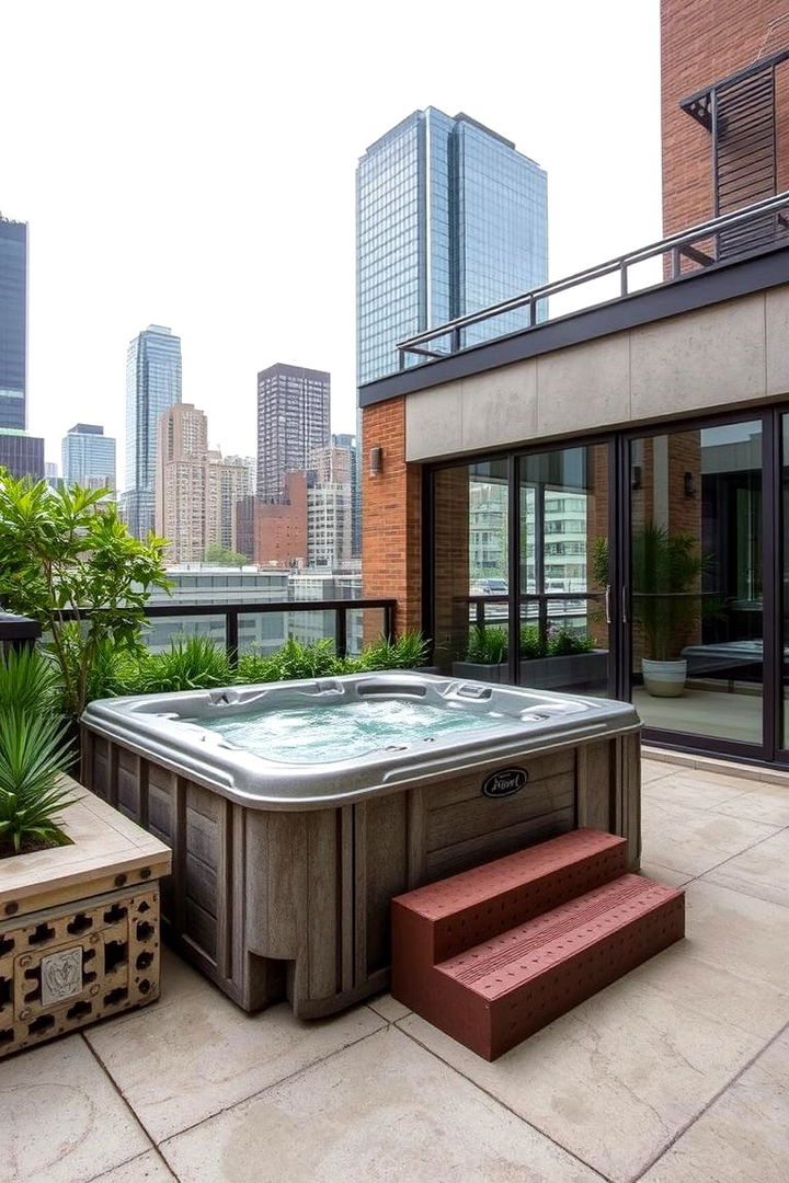 Urban Chic Design with Industrial Elements - 22 Sunken Hot Tub Ideas