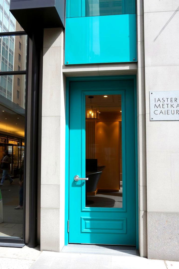 Urban Chic Entrance - 22 Turquoise Front Door Ideas