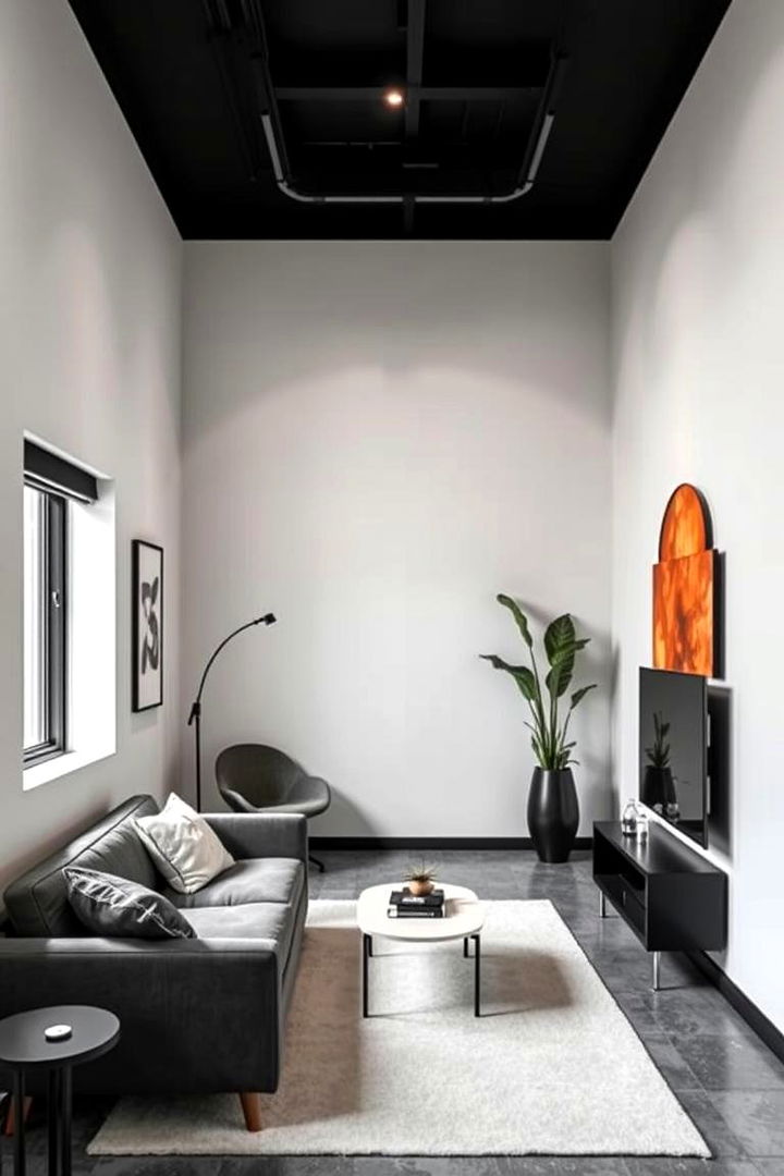 Urban Chic Monochrome with a Pop - 22 Two Tone Wall Paint Ideas