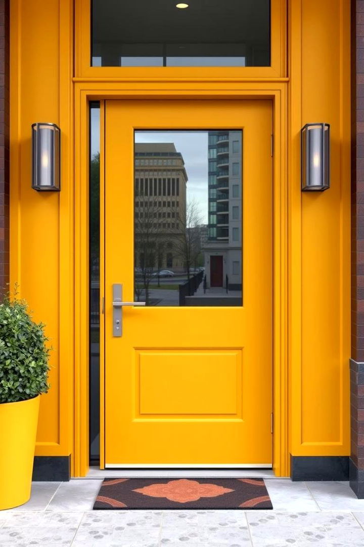 Urban Chic Mustard Front Door - 22 Mustard Yellow Front Door Ideas