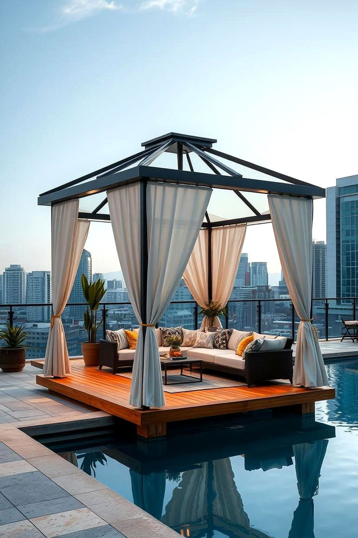 Urban Chic Poolside Retreat Gazebo - 22 Pool Gazebo Ideas
