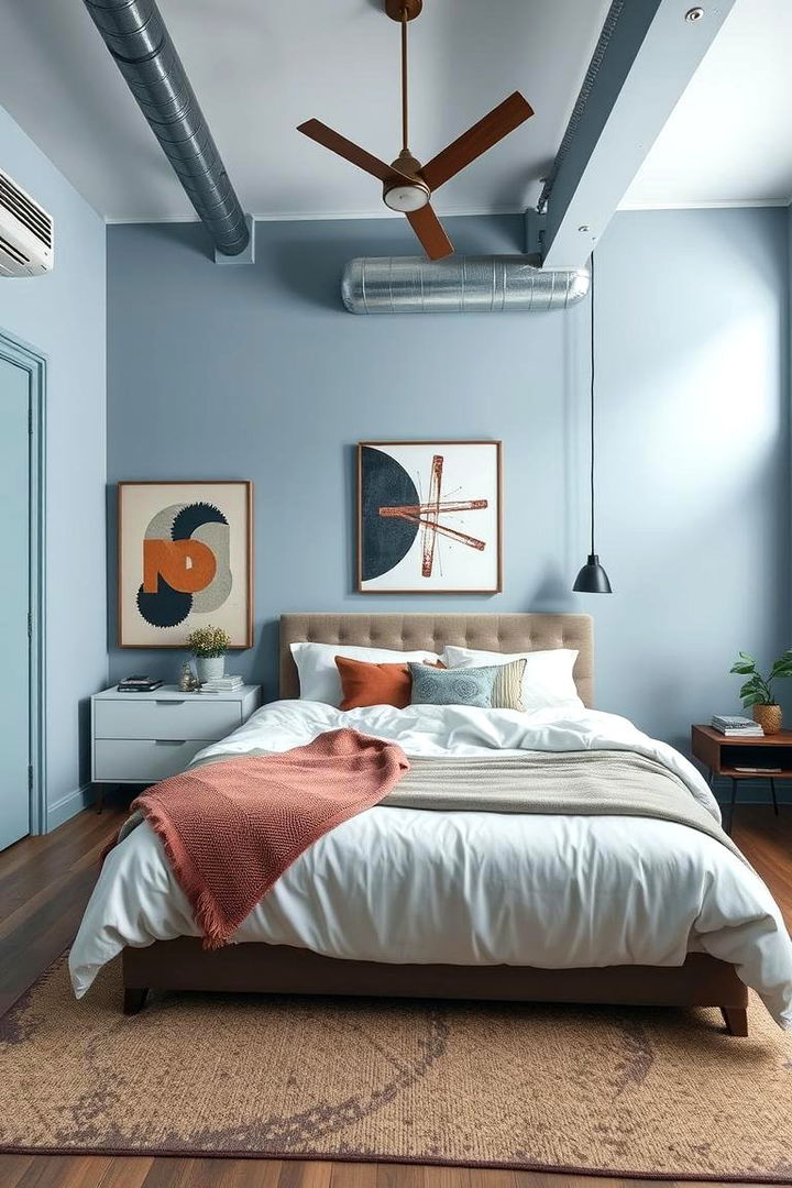 Urban Chic Sanctuary - 22 Light Blue Bedroom Ideas