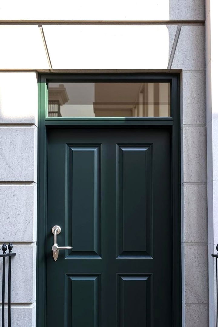 Urban Chic Simplicity - 22 Dark Green Front Door Ideas