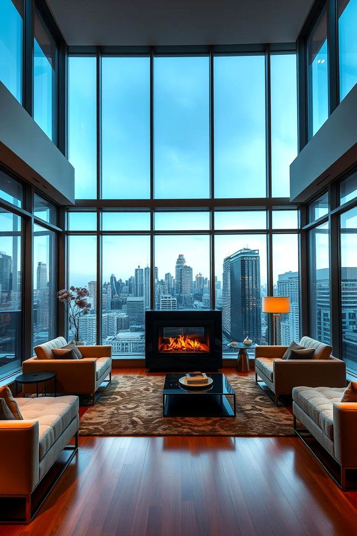 Urban Chic Sophistication - 22 Fireplace Between Windows Ideas