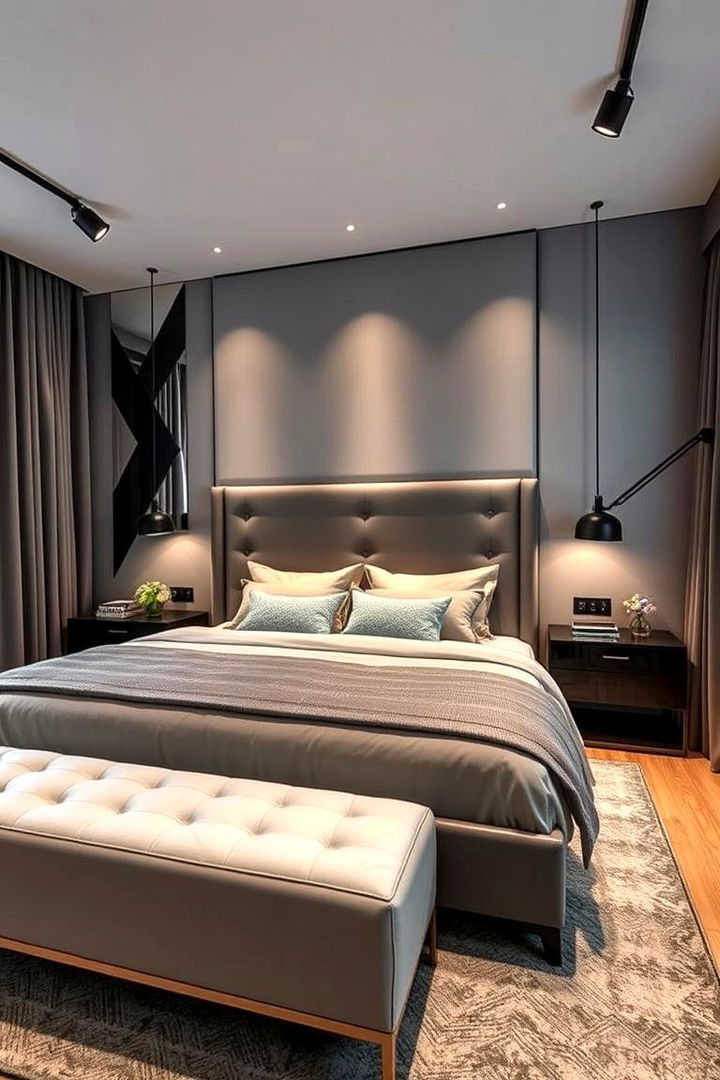 Urban Chic Style - 22 Grey Headboard Bedroom Ideas