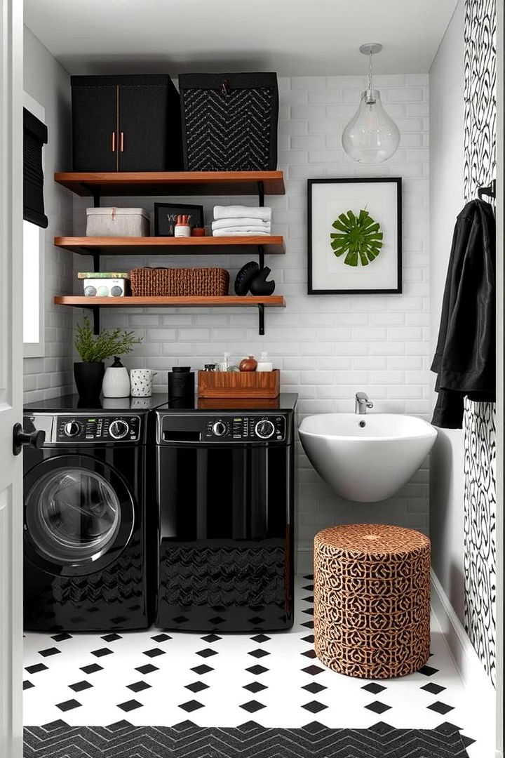 Urban Chic Touches - 22 black laundry room ideas