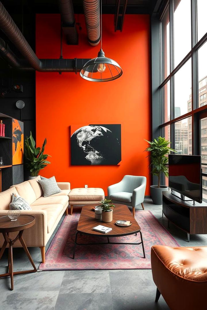 Urban Chic Vibrancy - 22 Orange Accent Wall Ideas