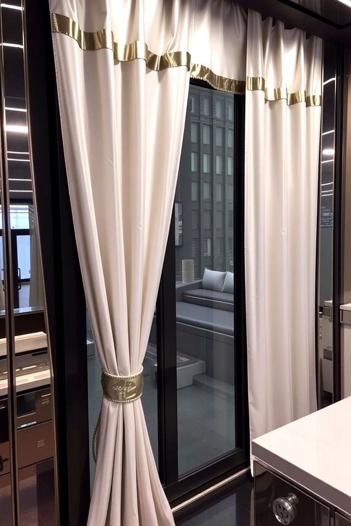 Urban Chic with Metallic Accents - 22 Sliding Door Curtain Ideas