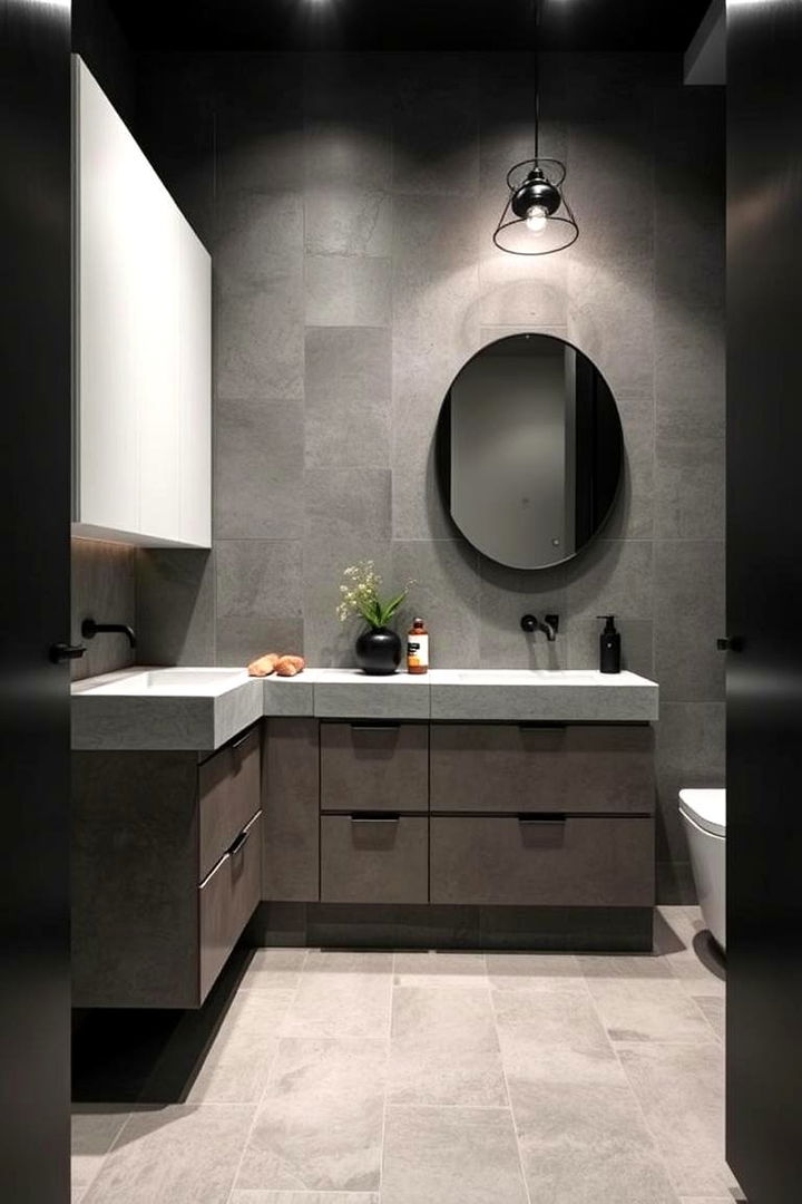 Urban Concrete Look - 22 Bathroom Cabinet Color Ideas