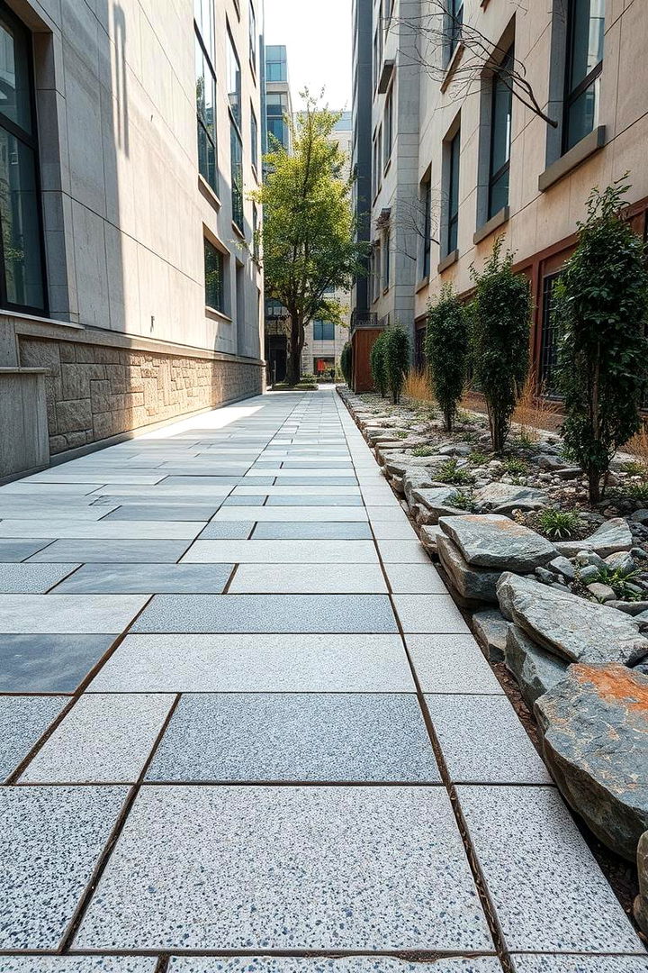 Urban Concrete and Stone Paths - 22 Rock Walkway Ideas