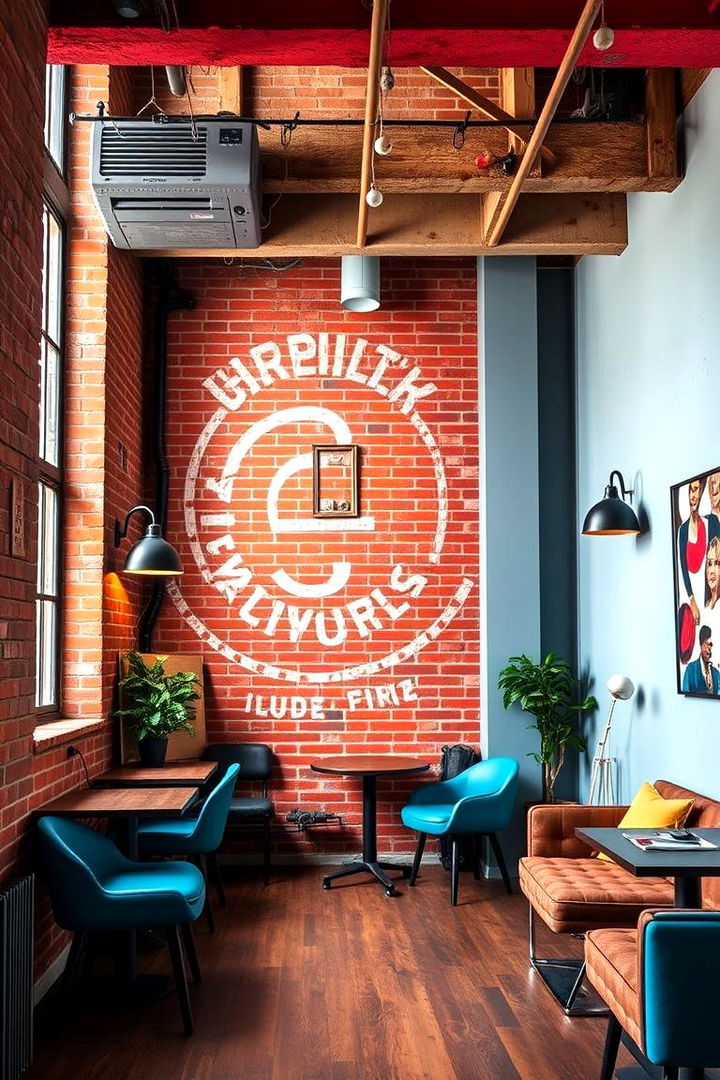 Urban Contrast Brick Red and Pale Blue - 22 Two Tone Wall Paint Ideas