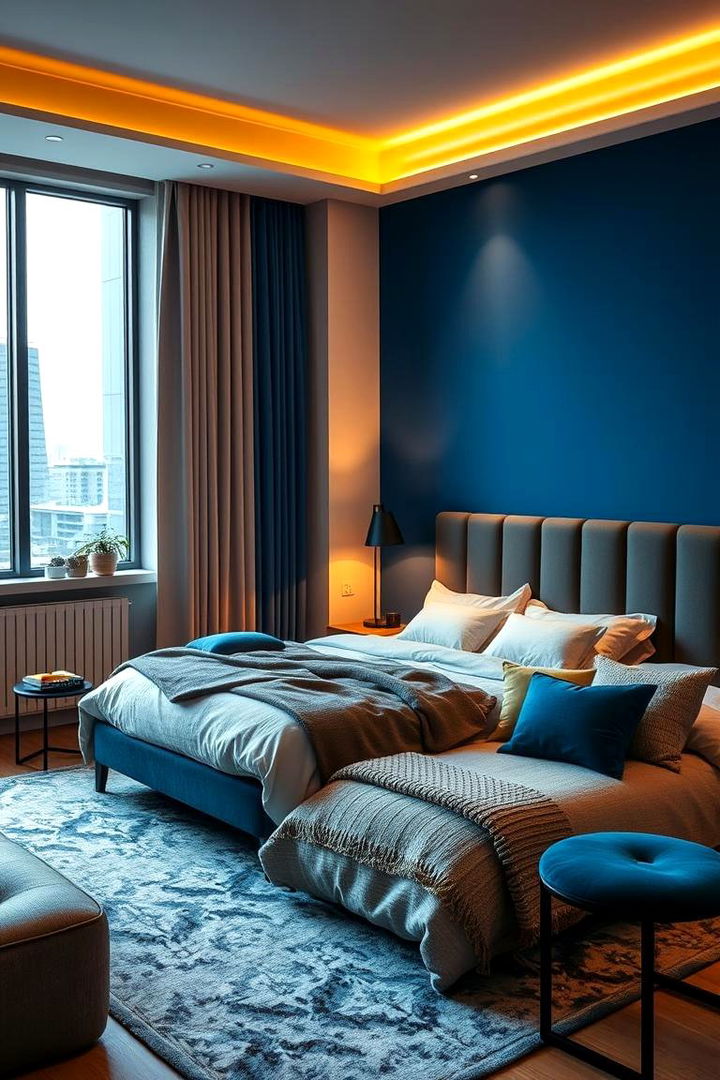 Urban Cozy Bedroom - 22 blue and beige bedroom ideas