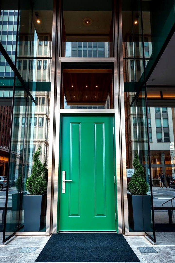Urban Edge Design - 22 Emerald Green Front Door Ideas