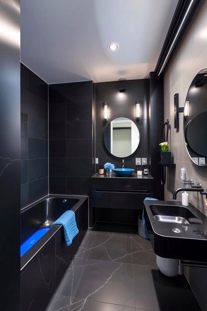 Urban Edge with Sophisticated Detailing - 22 black and blue bathroom ideas