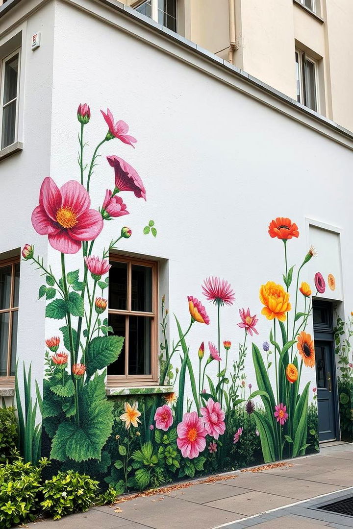 Urban Garden Revival - 22 Flower Murals on Buildings
