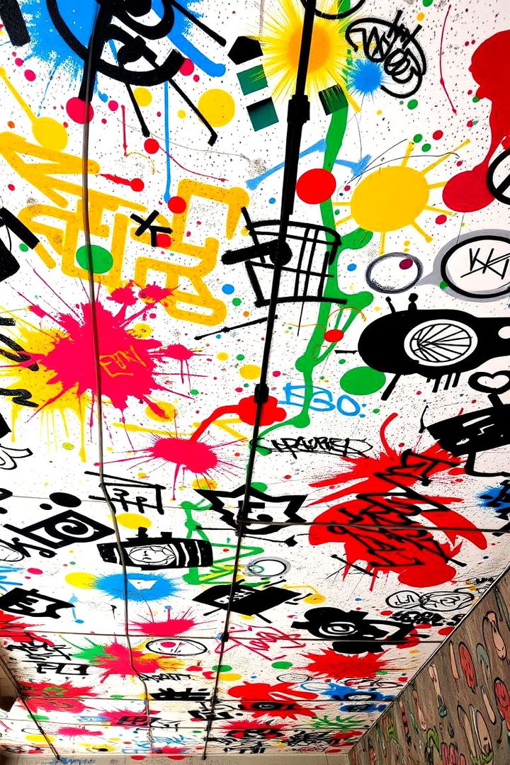 Urban Graffiti Ambiance - 22 Man Cave Ceiling Ideas