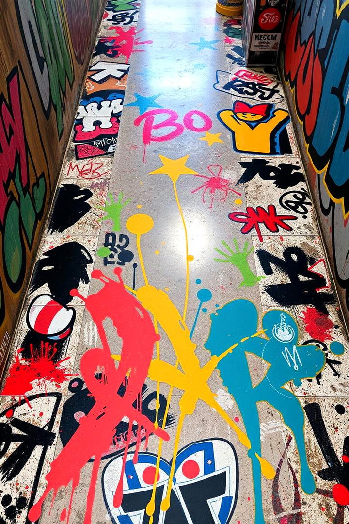 Urban Graffiti Vibes - 22 Painted Floor Ideas