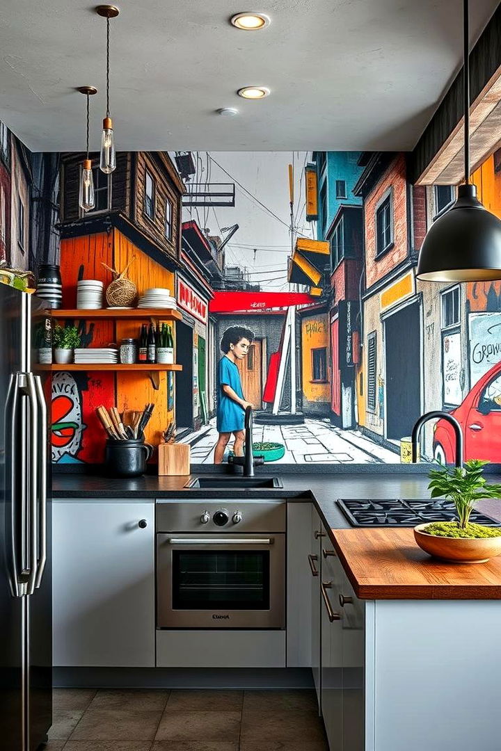 Urban Indie Street Art - 22 Kitchen Wallpaper Ideas